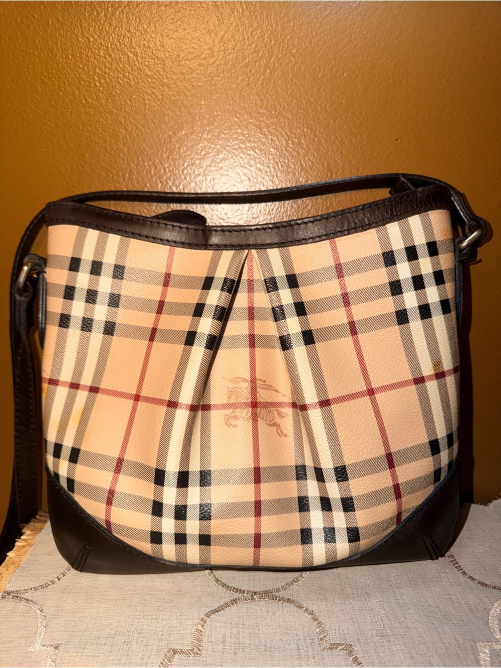 Burberry Haymarket Check Hartham Crossbody Bag Vintage